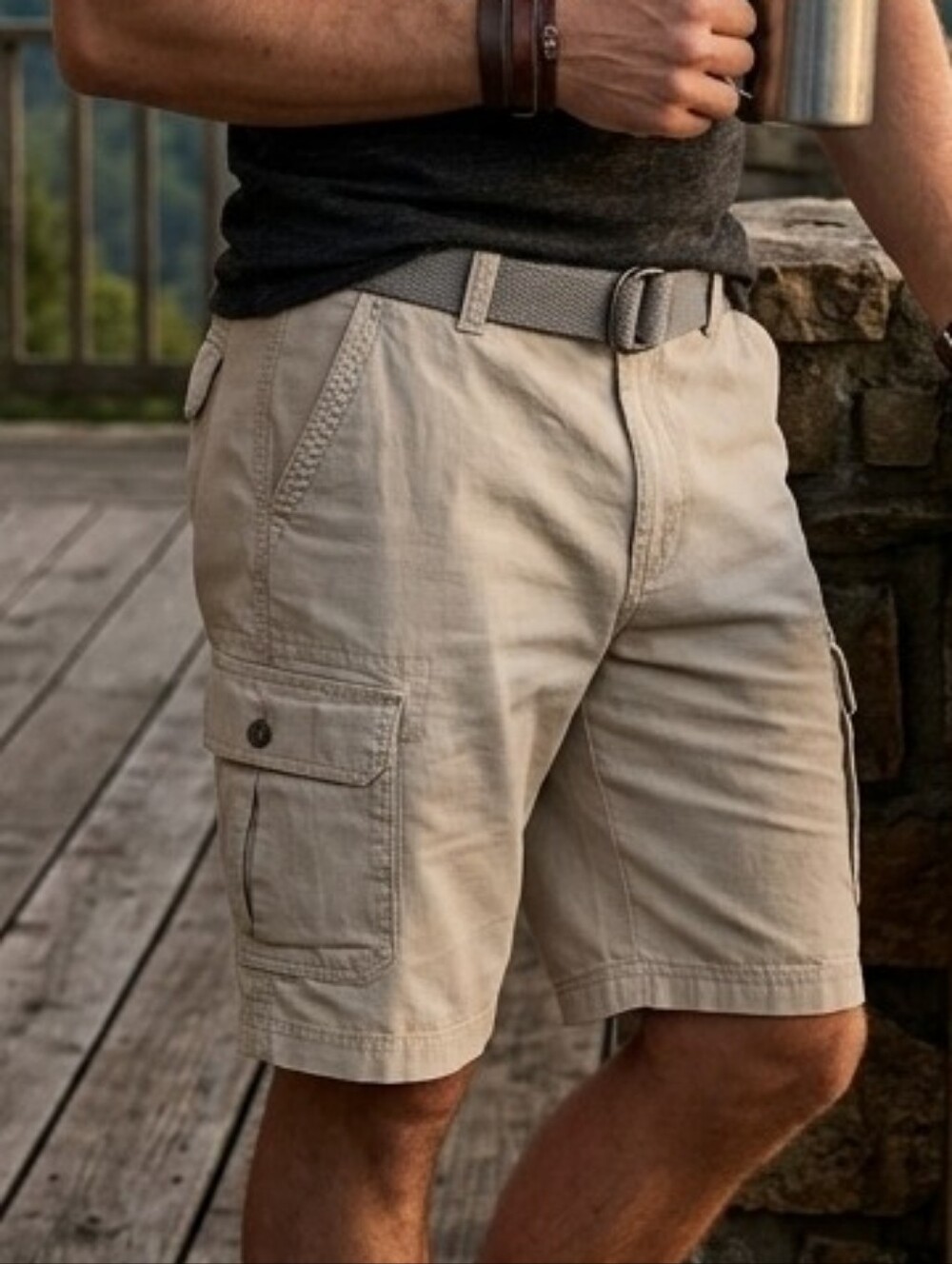 Joseph Abboud Men’s Khaki Cargo Shorts Size 44